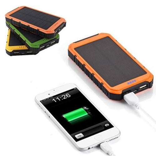 Solcellsdriven Powerbank 6000mAh – Dubbel USB-laddning för Resor & Friluftsliv