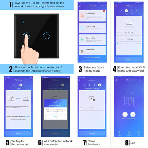 Smart Touch-Strömbrytare WiFi – EU Standard
